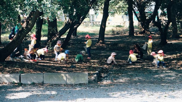 people sitting on concrete bench near trees during daytime