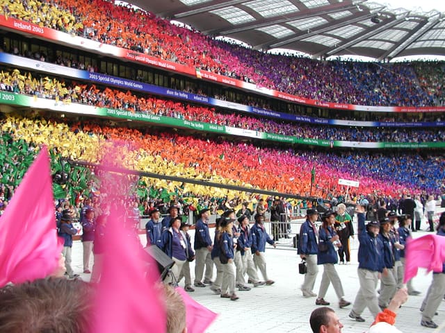 The crowd at the 2003 Special Olympics World Games Opening Ceremonies in Croke Park, Dublin , Ireland.