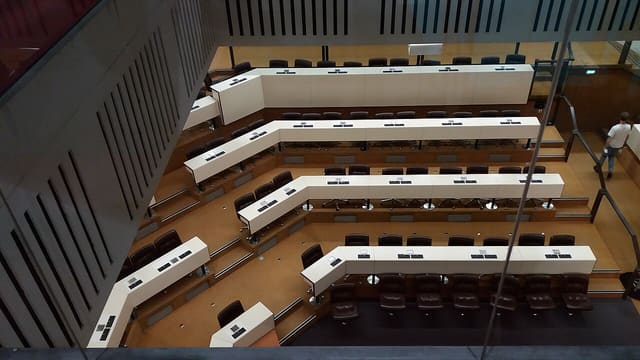 La salle du Conseil de l'Hôtel de la Métropole de Lyon, dans le 3e arrondissement
