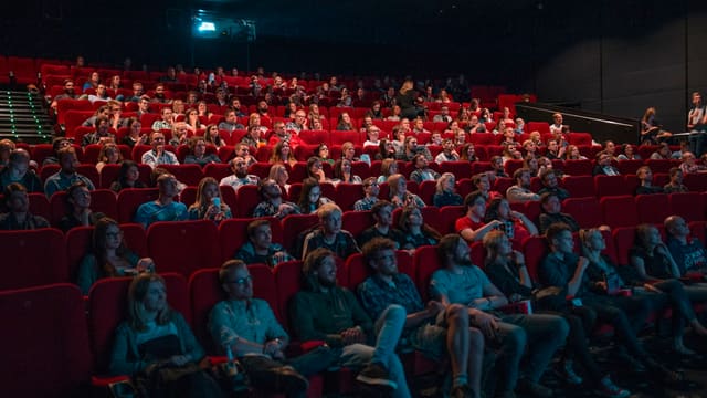 person watching movie