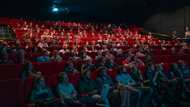 person watching movie