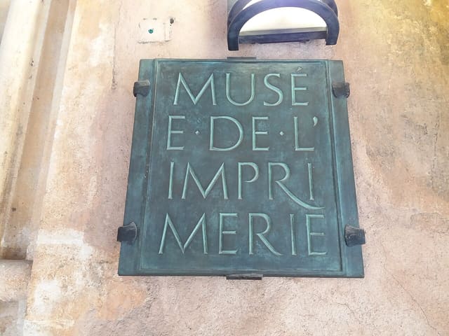 Musée de l'imprimerie, plaque.