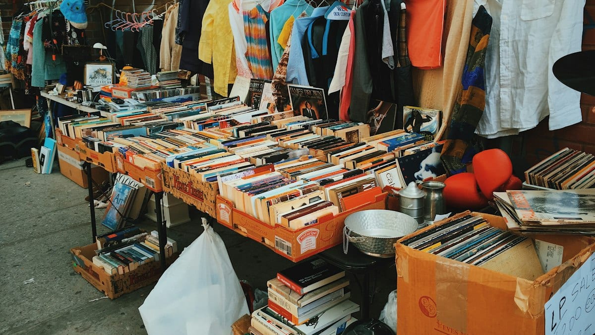 assorted books on table