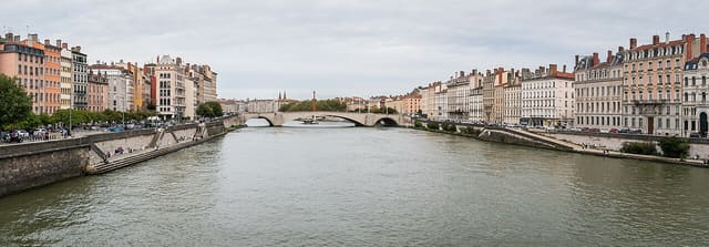 Saône river in Lyon, France